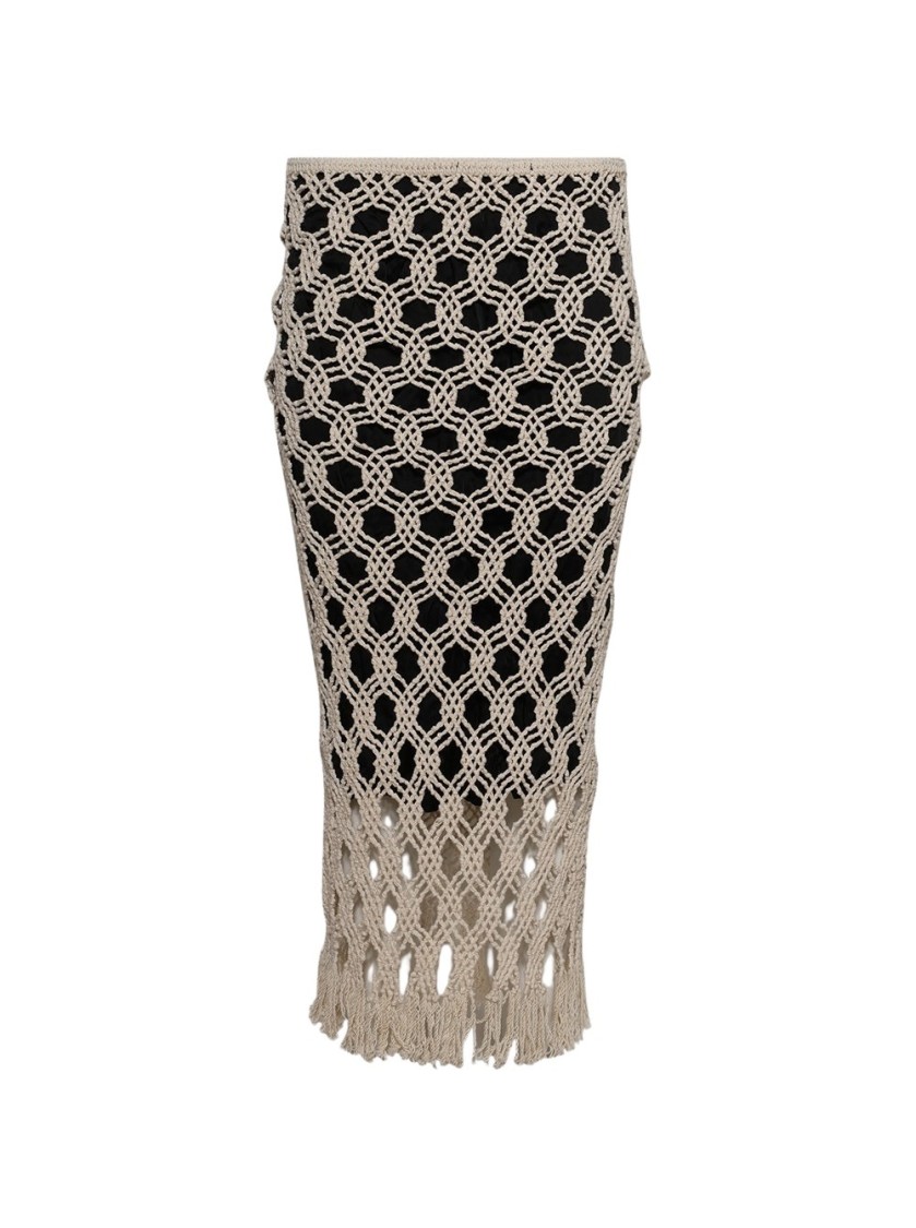 Shop Diotima Sparrow Skirt Natural & Black In Neutrals