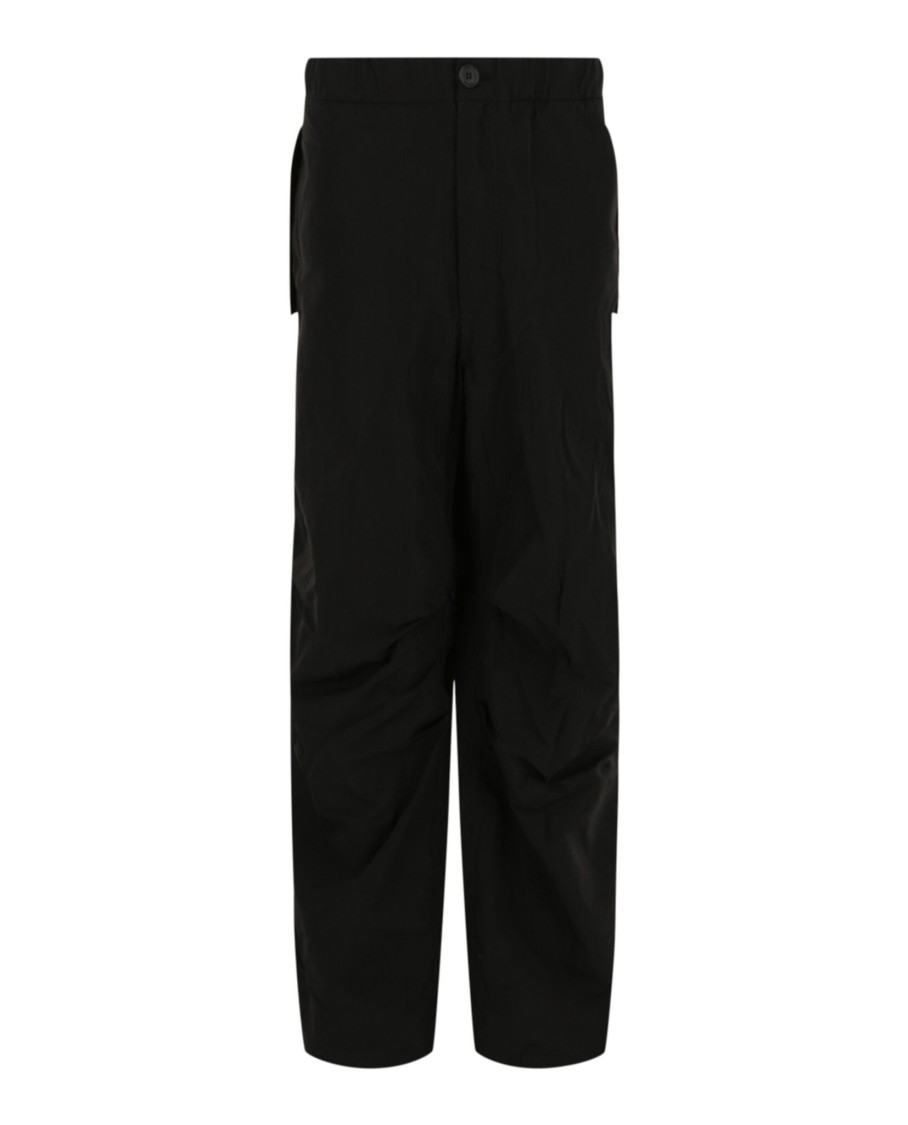 Ferragamo Mid-rise Straight Leg Pants With Flap Pockets In Black