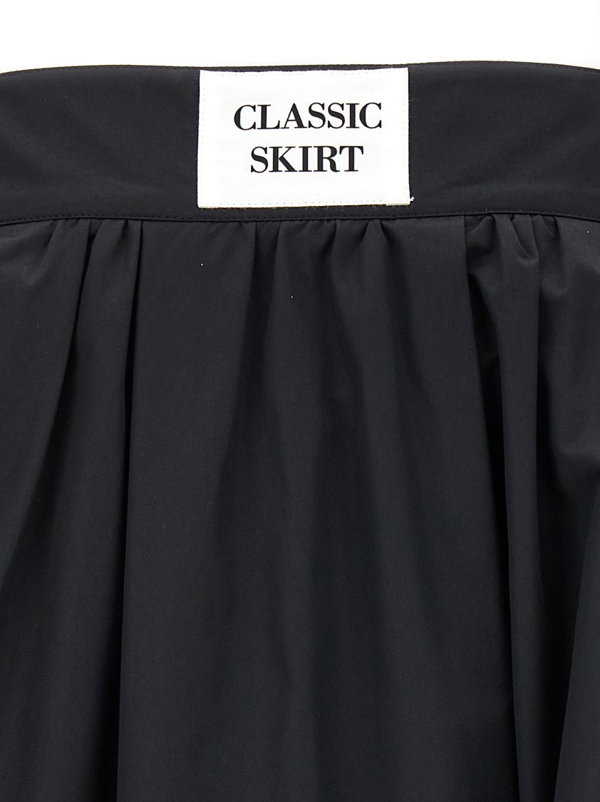 Moschino Flared High Waist Pleated Midi Skirt In Black