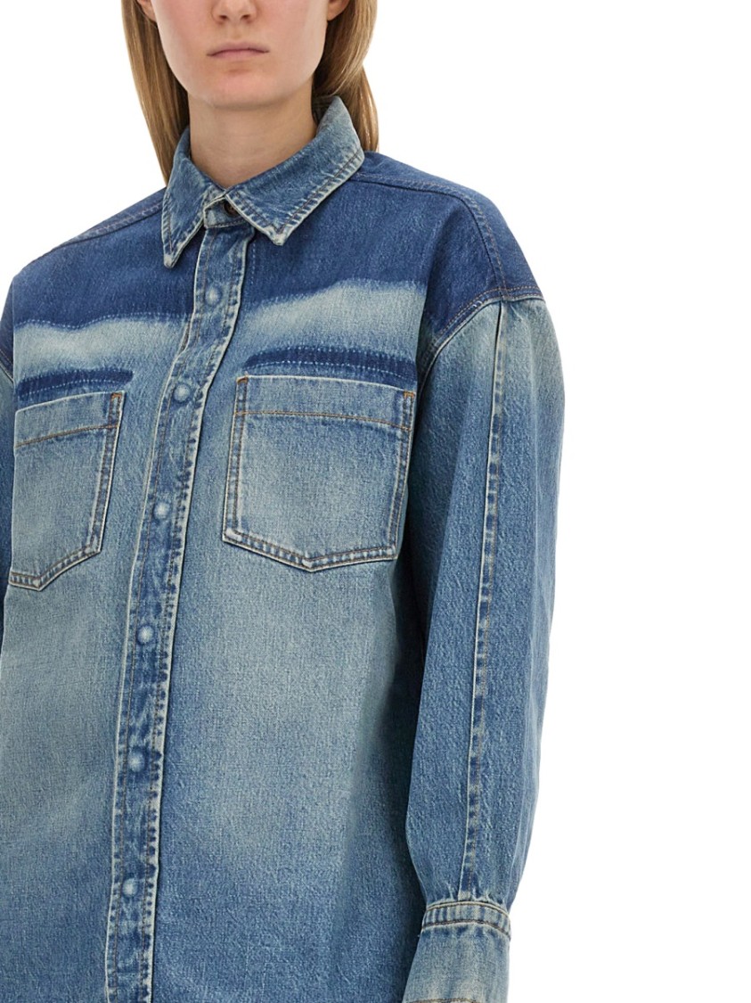 Victoria Beckham Women Camicia In Denim Schiarito In Blue