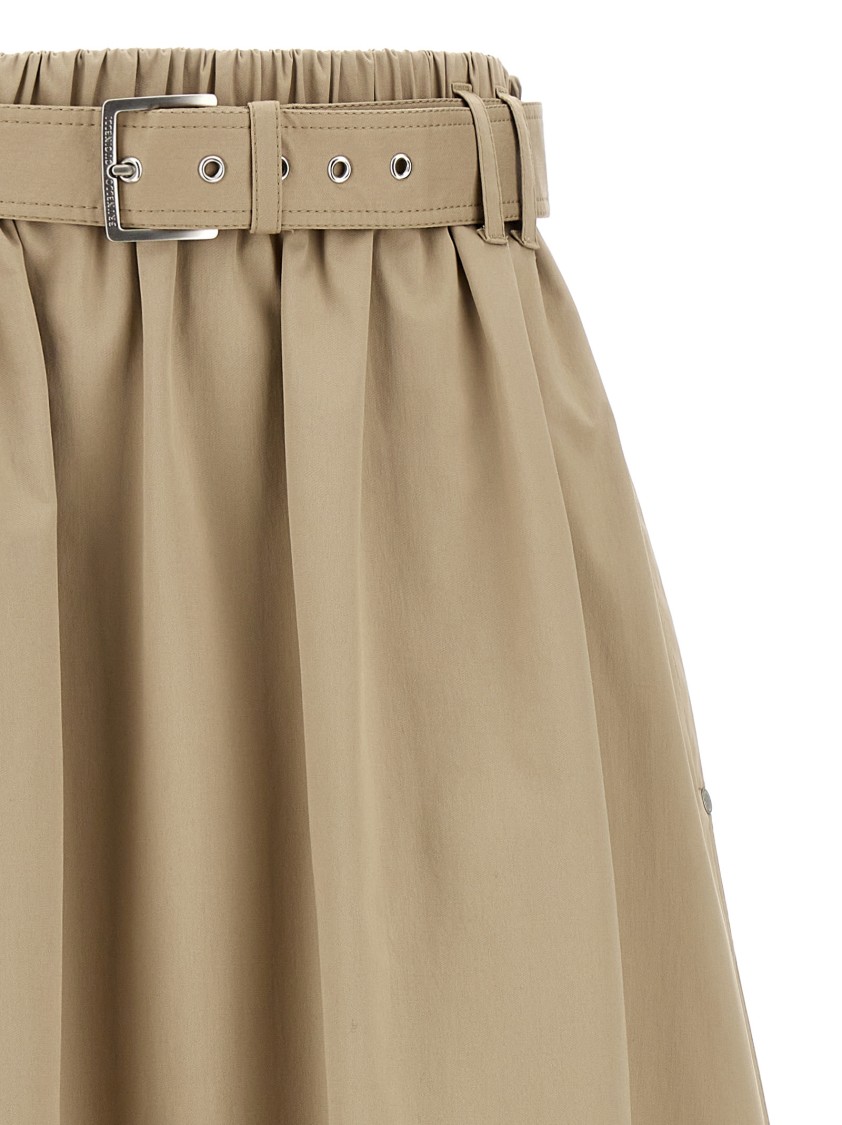 Brunello Cucinelli Cotton Midi Skirt With Elastic Waistband