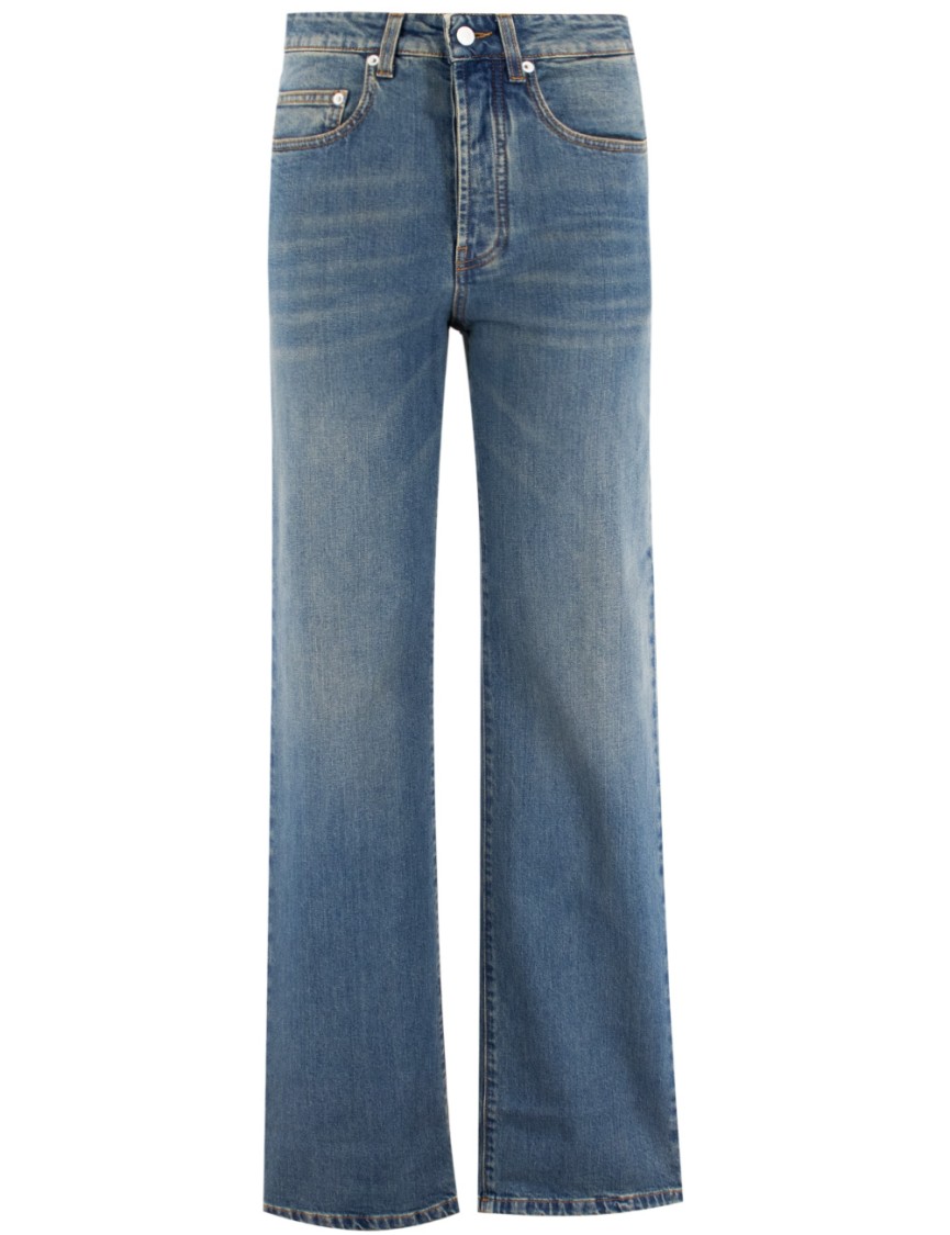 Fabiana Filippi Vintage Blue High-waisted Jeans With Classic Five-pocket Design