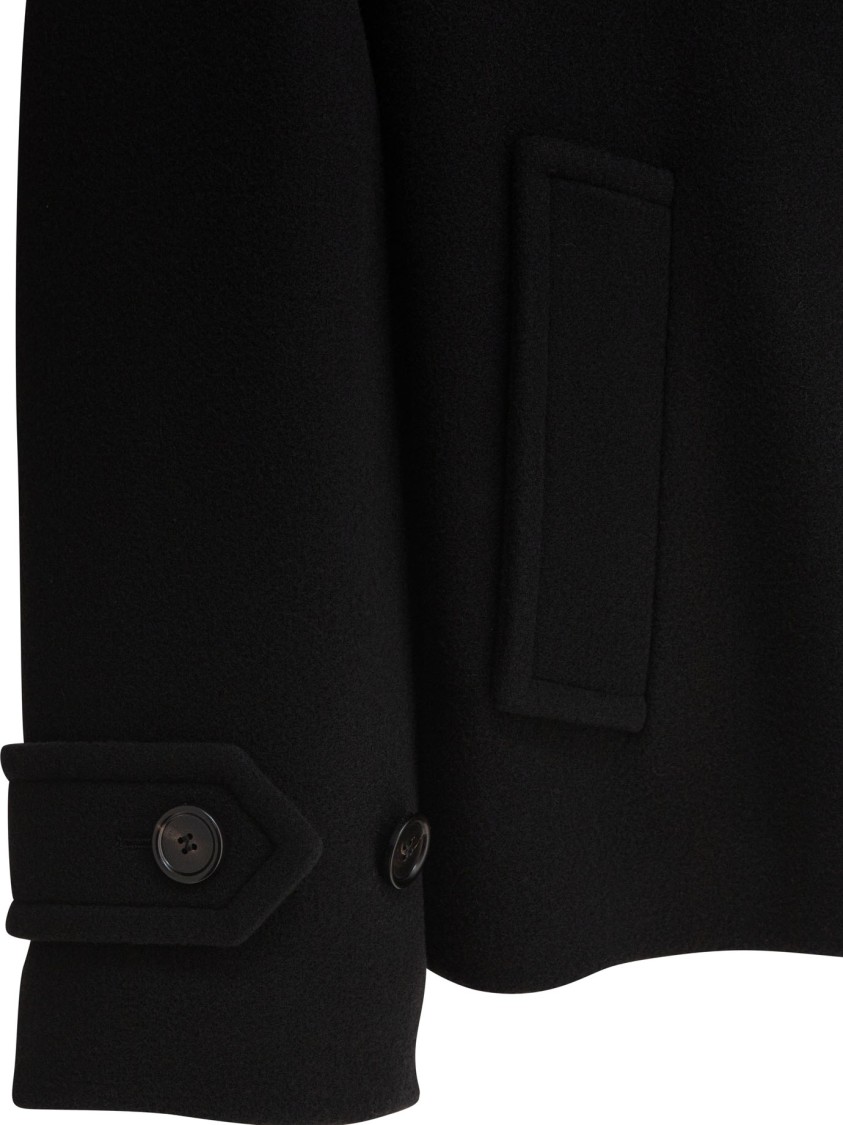 Chloé Oversized Wool Short Coat In Black