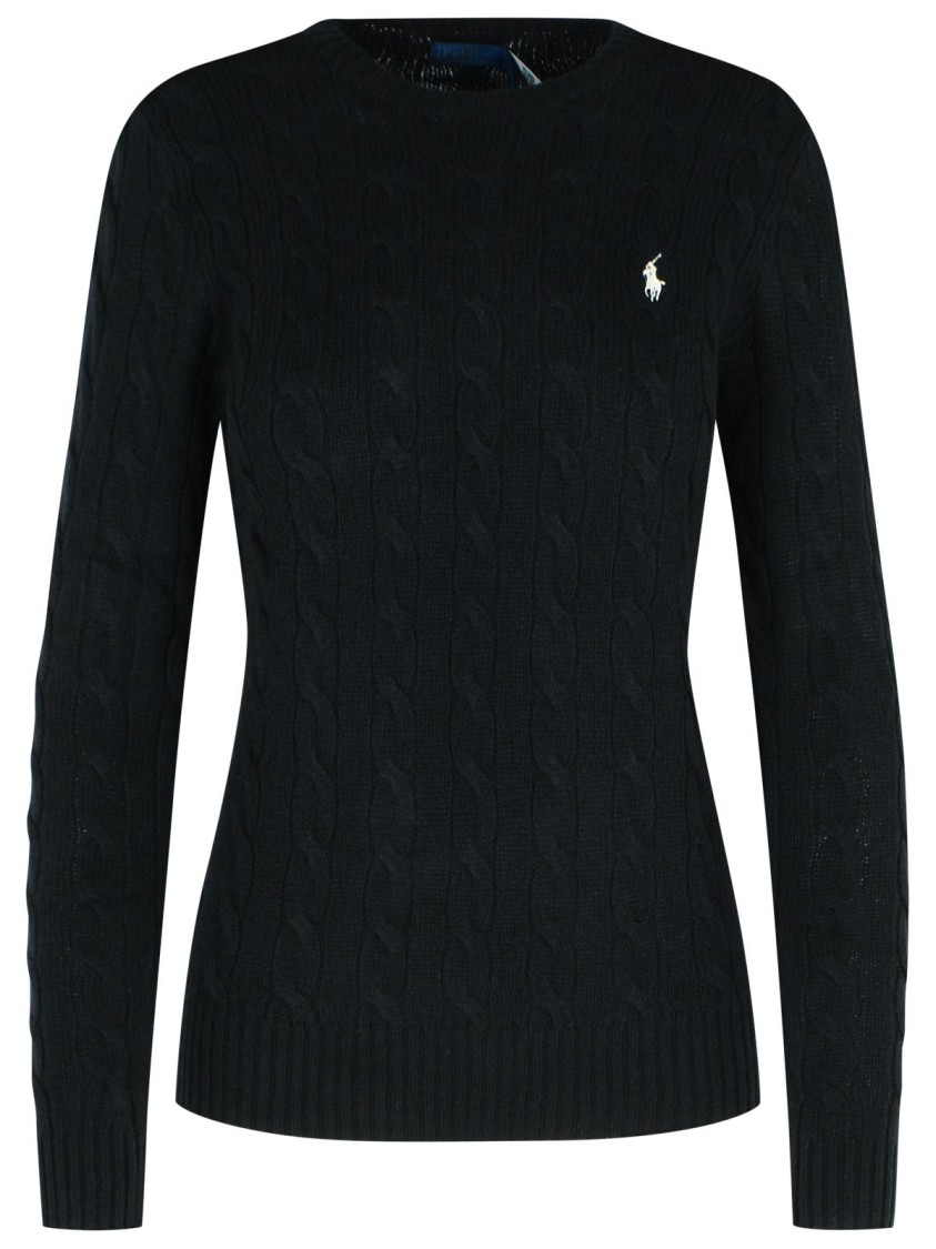 Polo Ralph Lauren 'julianna' Black Wool Blend Sweater