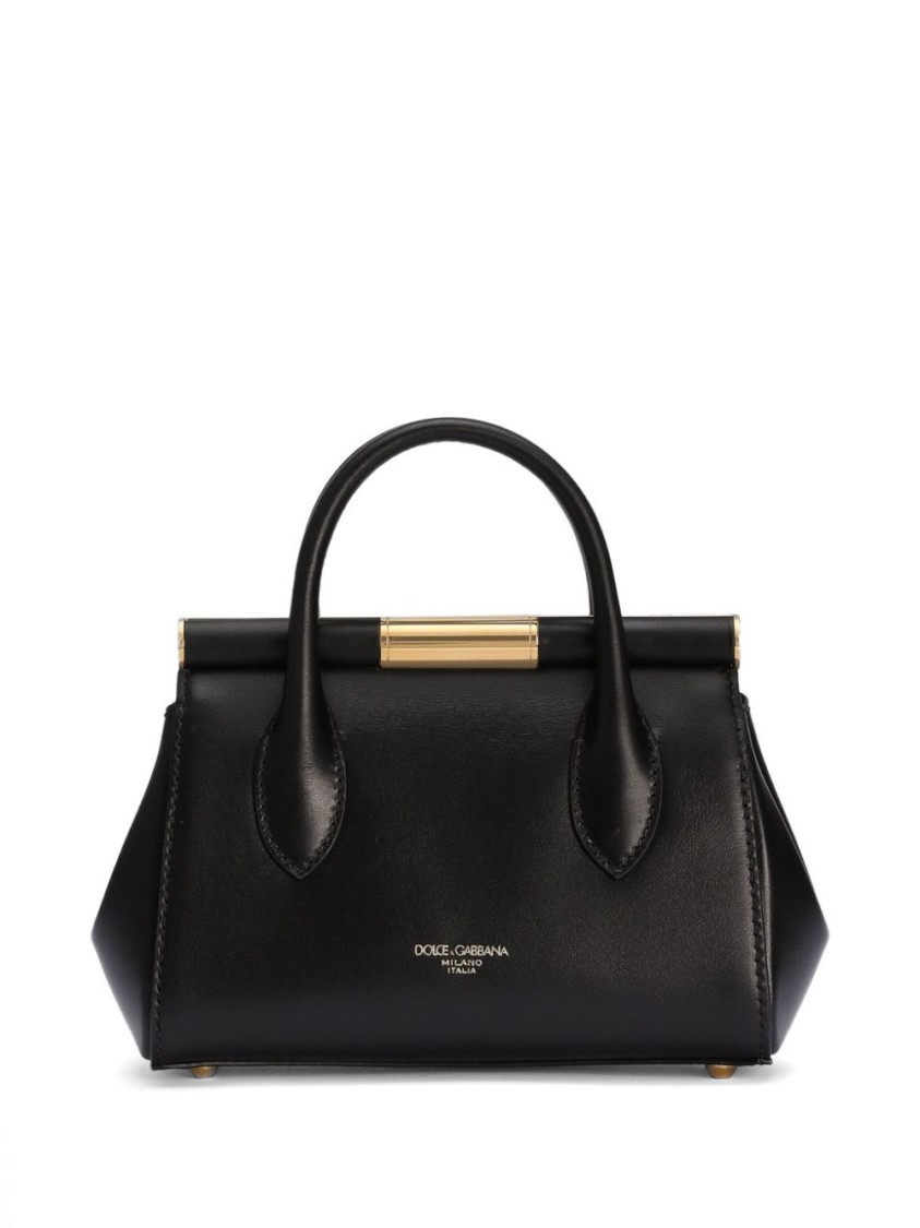DOLCE & GABBANA DOLCE & GABBANA BLACK COWHIDE SHOULDER BAG