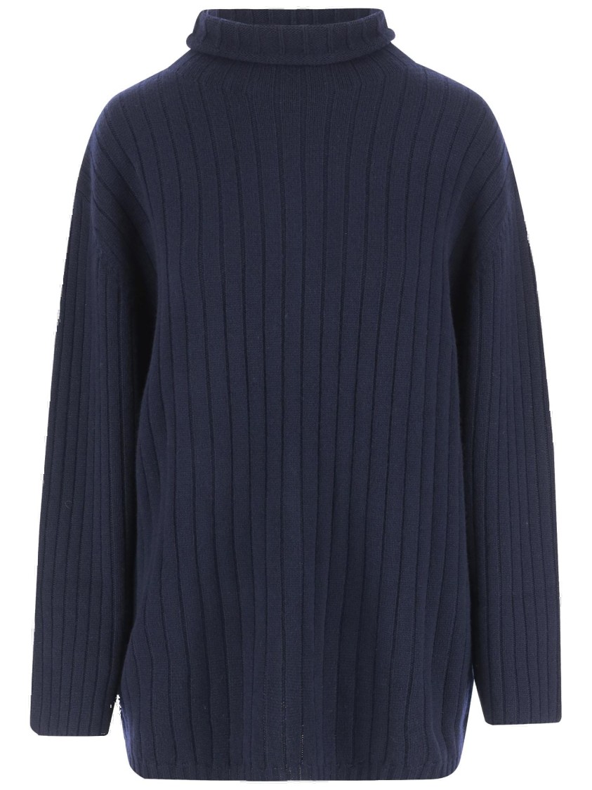 Aspesi Ribbed Turtleneck Sweater In Black