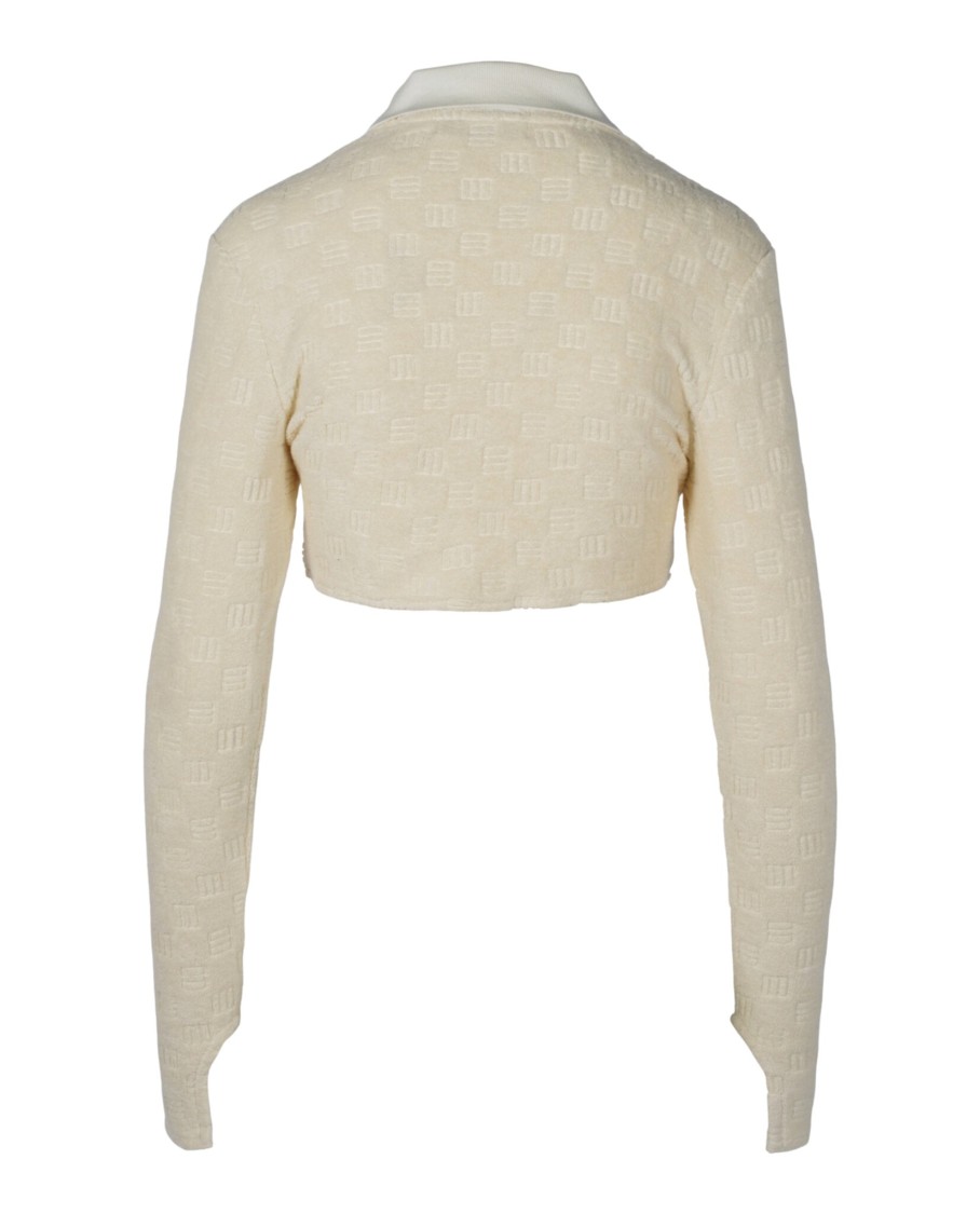 Ambush Monogram Jacquard Cropped Jacket In Brown