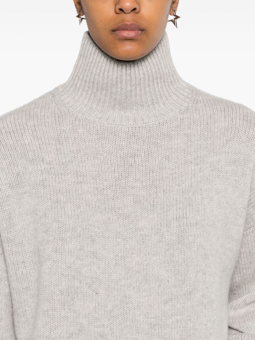 Shop Calvin Klein Turtleneck Sweatshirt In Eco-friendly Wool And Cashmere Blend In White