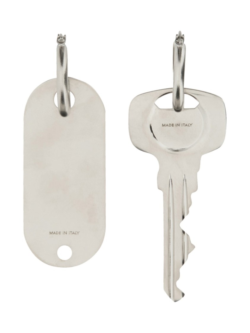 Mm6 Maison Margiela Key Earrings In Silver