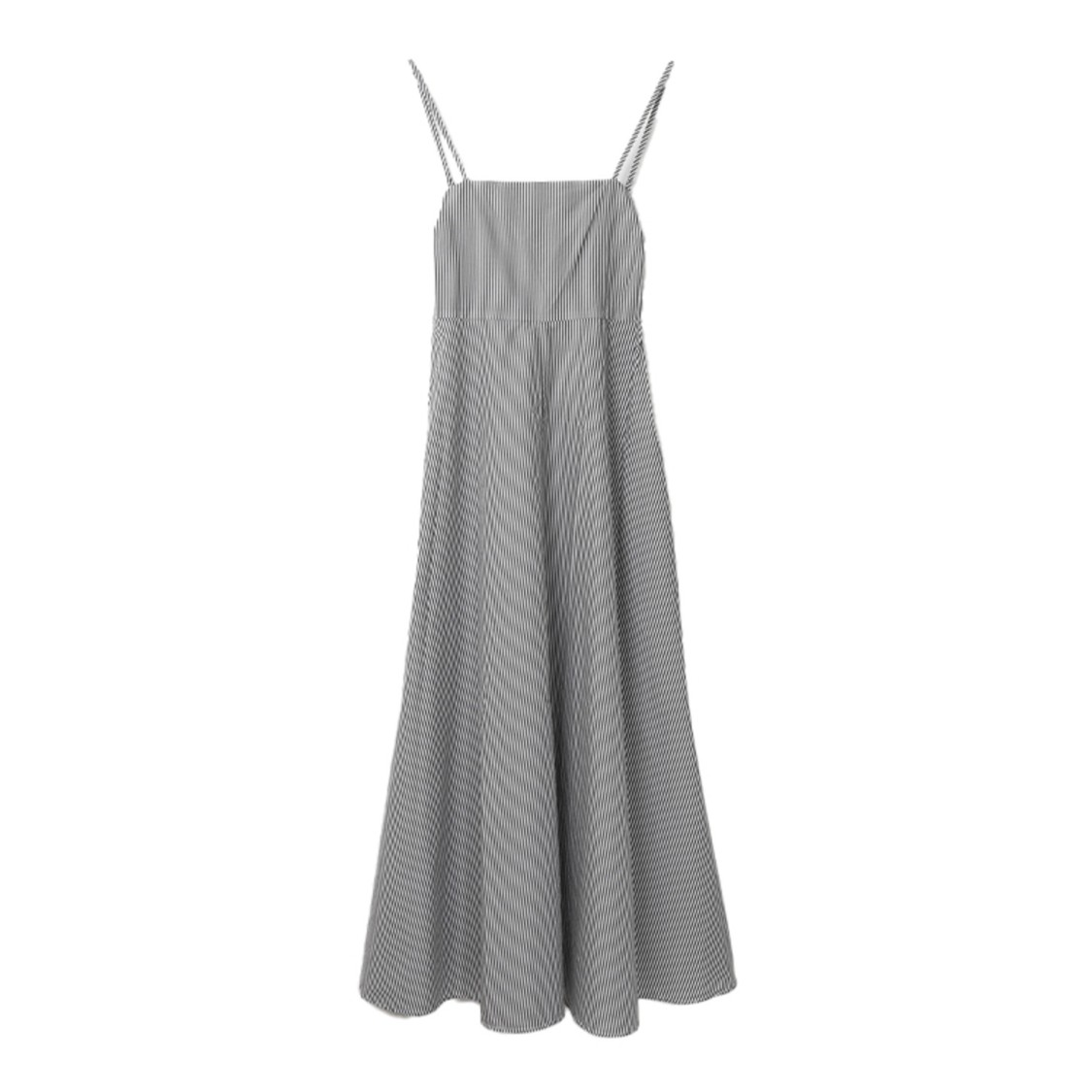 Officine Generale Candy Stripe Maxi Dress With Fitted Top In Gray