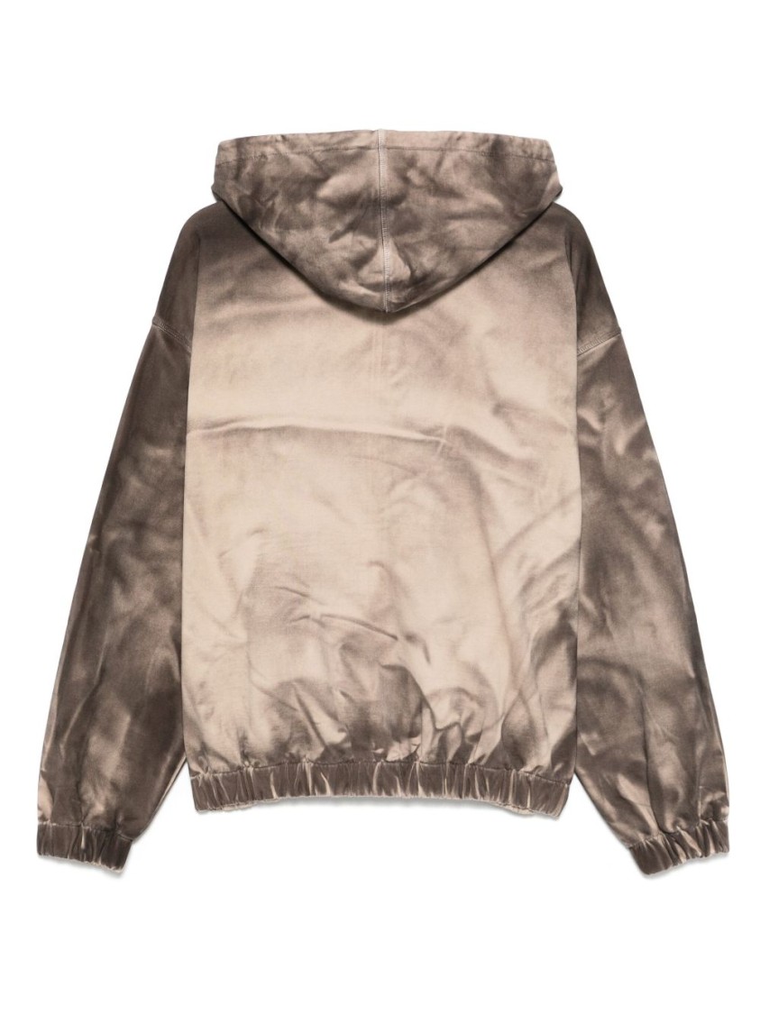 Misbhv Cotton Sweatshirt In Beige With Zip Fastening
