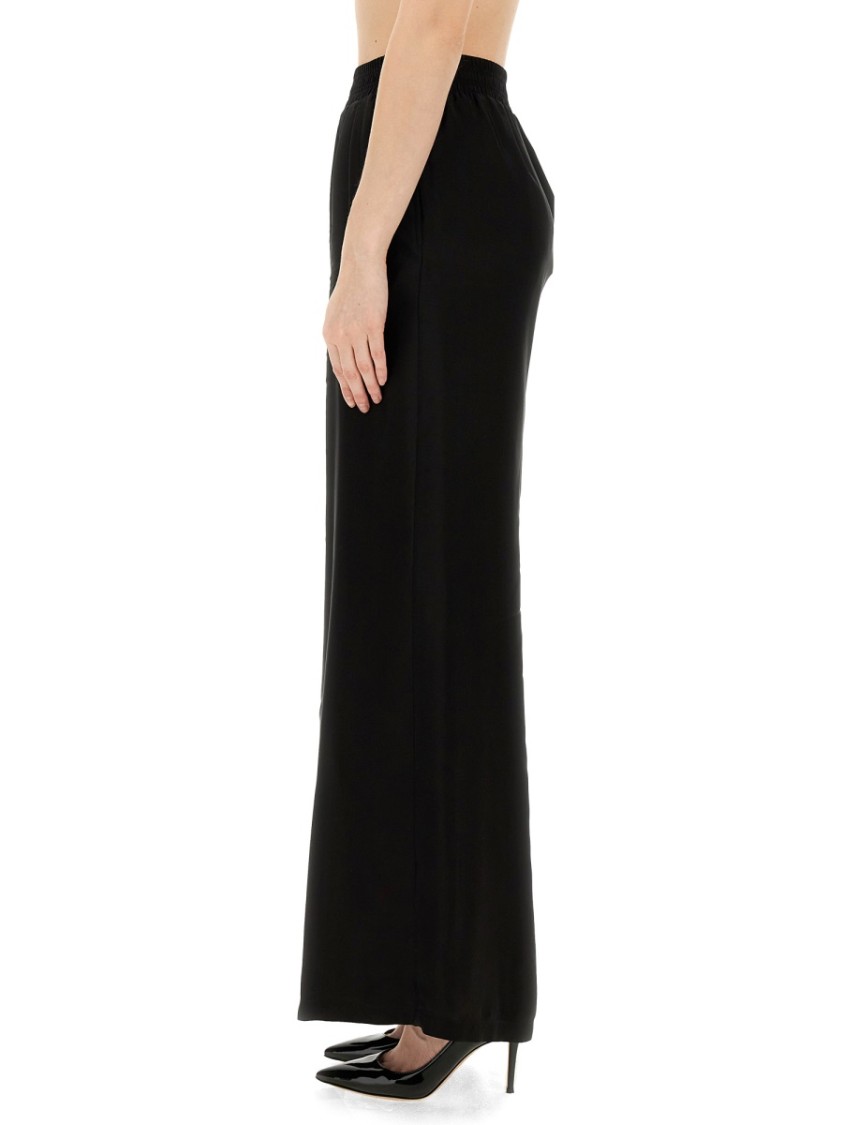 Fabiana Filippi Black Wide Leg Pants With Relaxed Fit And Elastic Waistband In Black