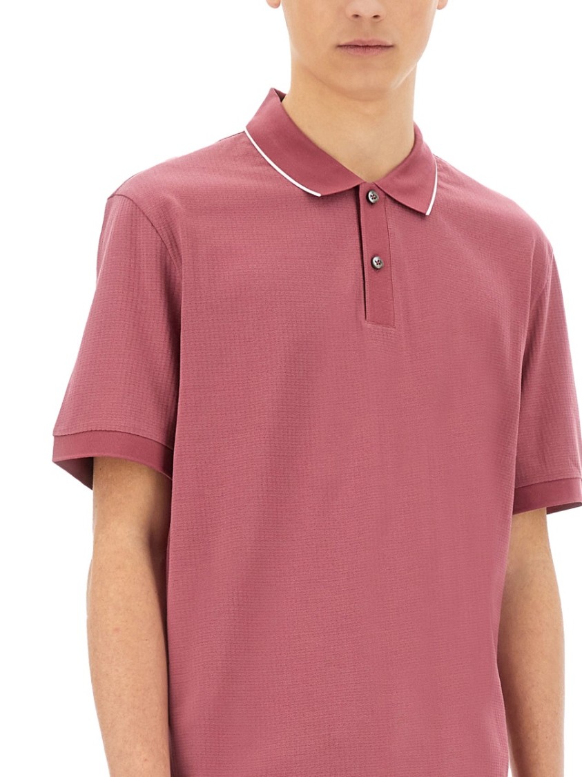 Shop Boss Camel "l-perry 57" Polo Shirt In Pink