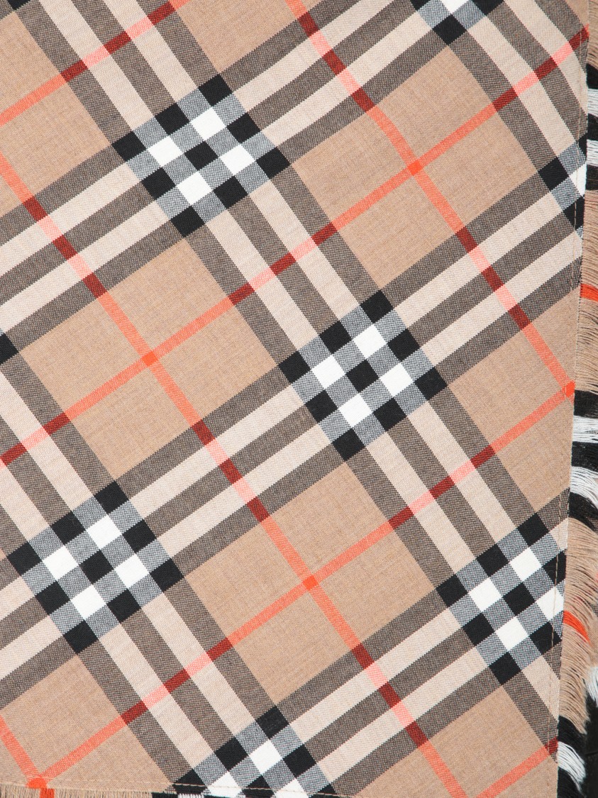 Shop Burberry Plaid Wrap Skirt With Pleated Finish In Grey