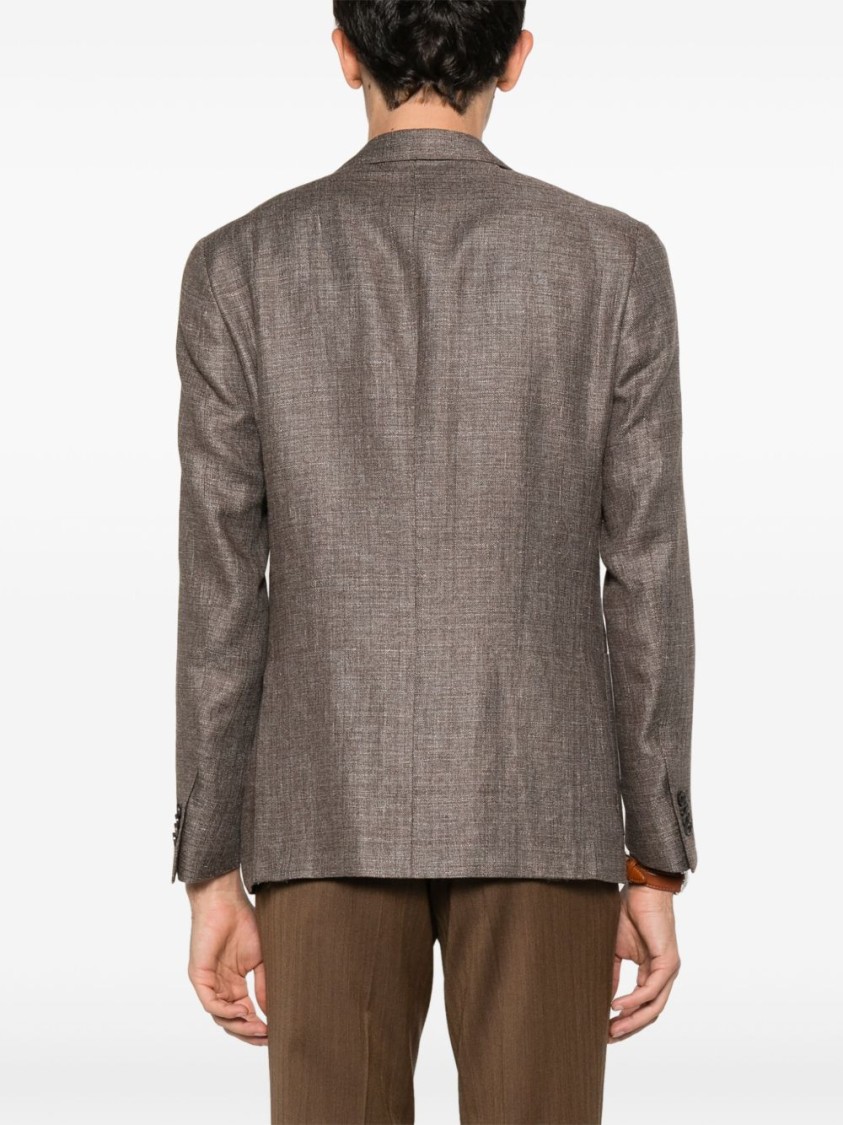 Corneliani Tailored Brown Jacket With Notch Lapels In Brown