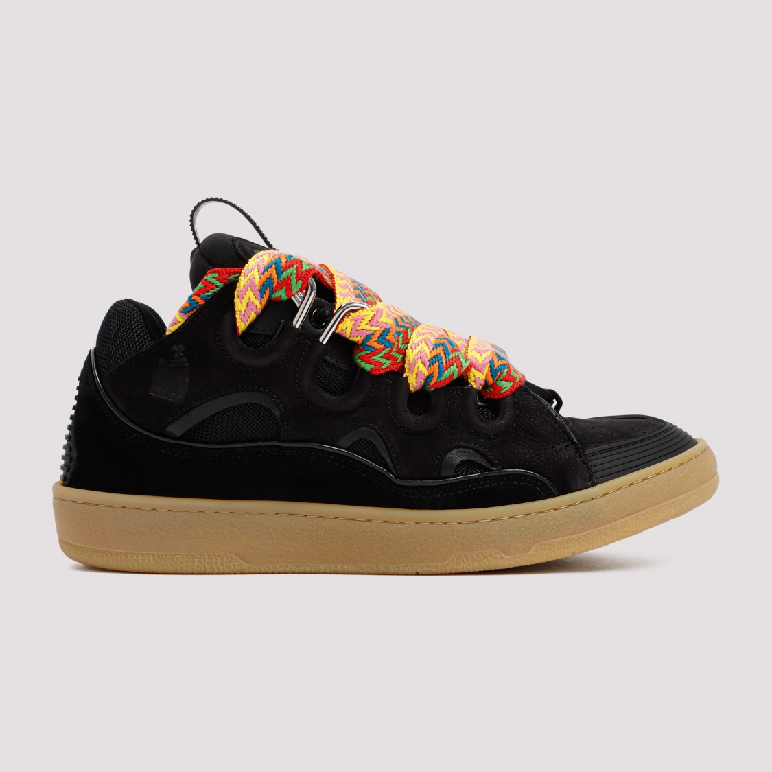 Shop Lanvin Suede Leather Curb Sneakers