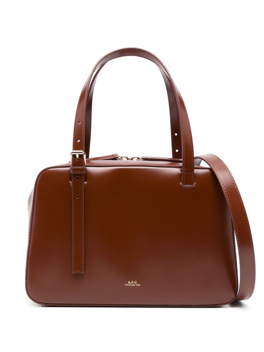 Apc A.p.c. Structured Shoulder Bag With Top Zip Closure In Red