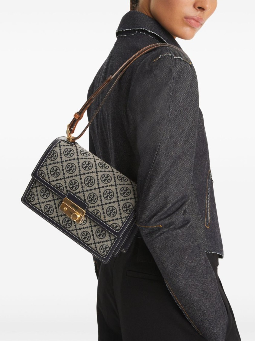 Tory Burch Multicolor Fabric Crossbody Bag In Gray
