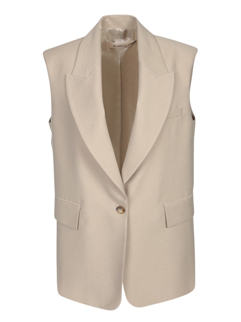 BLANCA VITA BLANCA VITA MASTICE TWILL VISCOSE SLEEVELESS VEST 