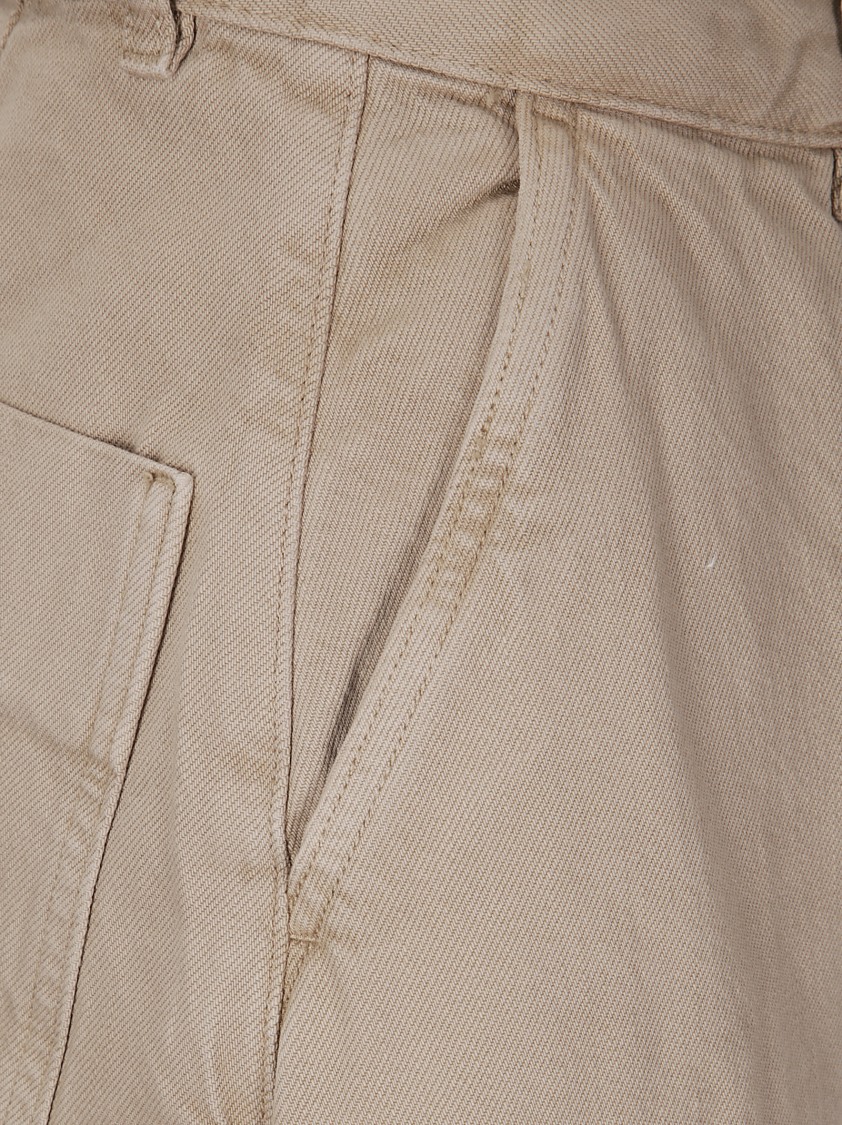 Shop Studio Nicholson High-waisted Four-pocket Trousers And Back Logo In Neutrals