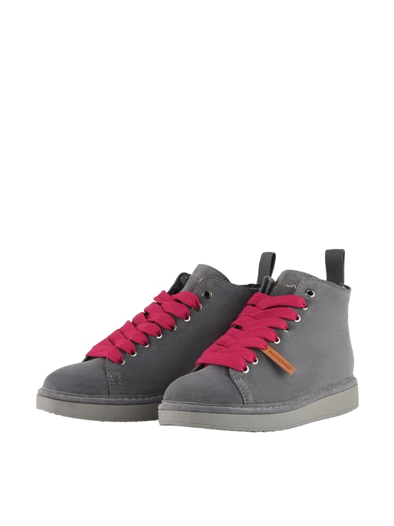 PÀNCHIC PANCHIC GREY SUEDE/FUCHSIA LACE SNEAKERS