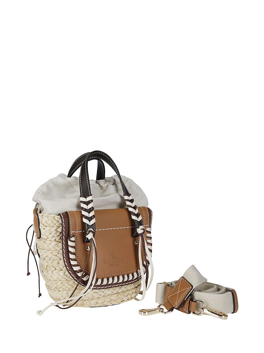 Cuba Lab Handbag In Raffia And Leather With Fringes