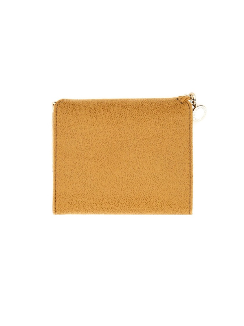 Stella Mccartney Falabella Tri-fold Wallet In Yellow