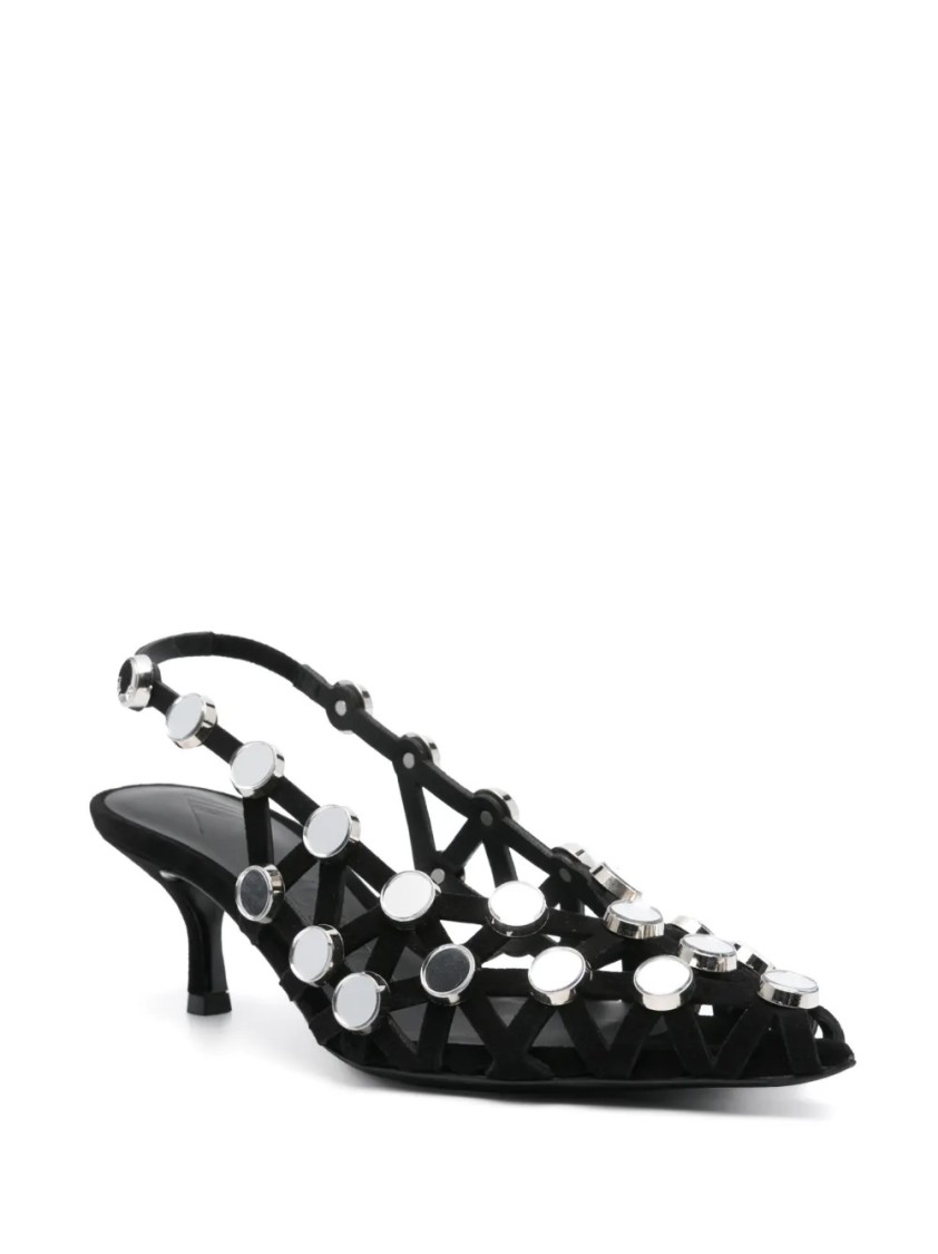 Shop Attico The Geometric Cutout Slingback Pumps