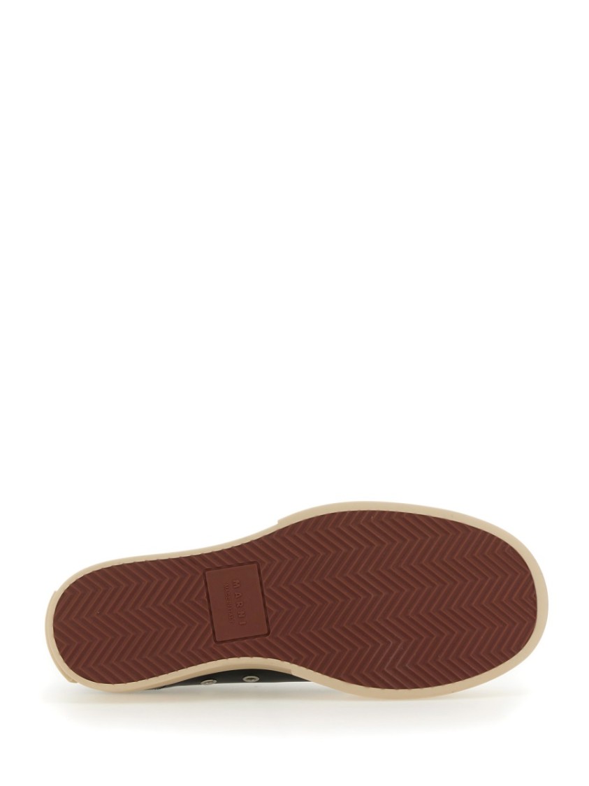 Shop Marni Black Calf Leather Sneakers