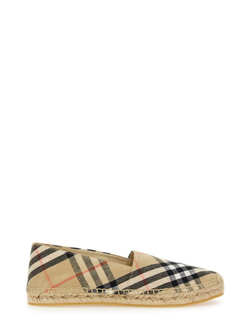Burberry Canvas Check Pattern Espadrilles With Round Toe