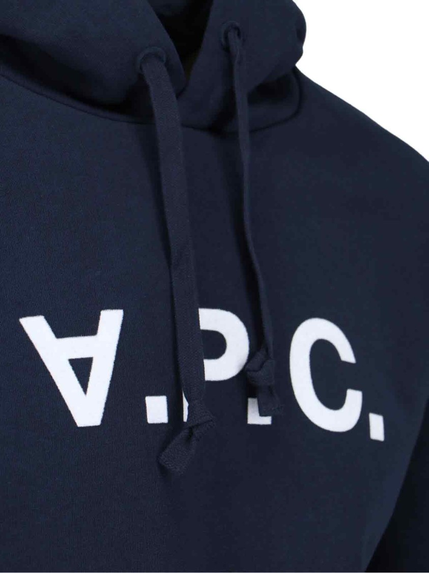 Apc A.p.c. Milo Hoodie With Flocked Logo Print