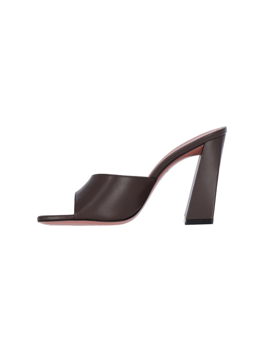 AMINA MUADDI AMINA MUADDI BRIGITTE 95 SANDALS IN BROWN HAMMERED LEATHER