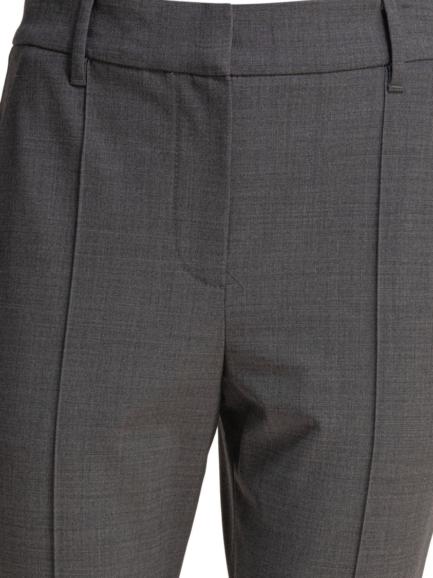 Brunello Cucinelli Tailored Grey Trousers With Mid-rise Waist In Gray