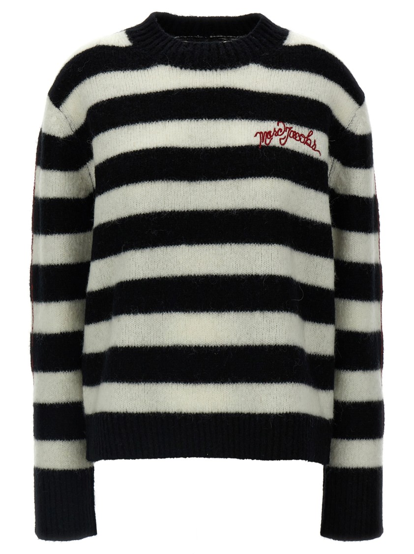 Marc Jacobs Alpaca-wool Blend Striped Sweater In Black