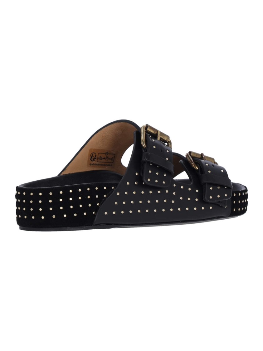 Isabel Marant Lennyo Studded Slides In Black