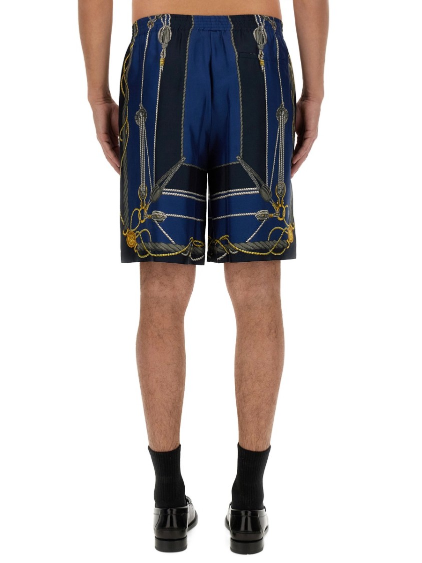 Versace Pattern-printed Elasticated Waistband Bermuda Shorts In Multicolor
