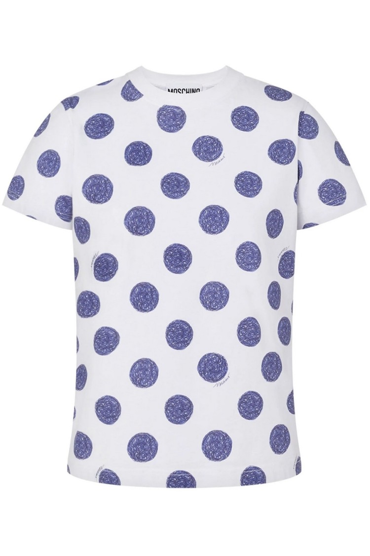 Moschino Playful Polka Dot T-shirt In Soft Cotton