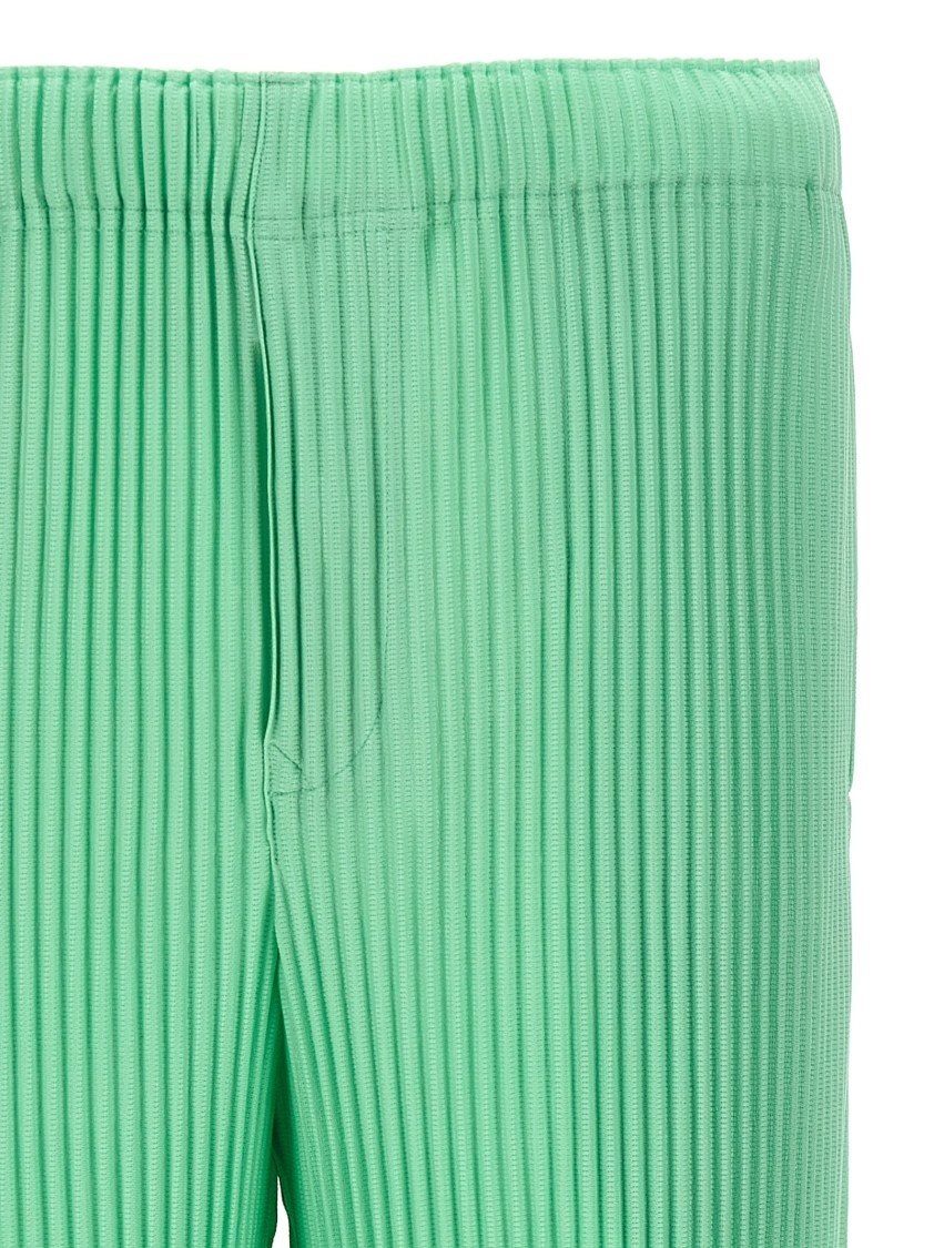 Issey Miyake Elastic Waist Casual Pants In Green