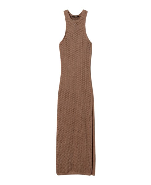 Shop Twinset Actitude Textured Knit Maxi Dress With Halter Neckline