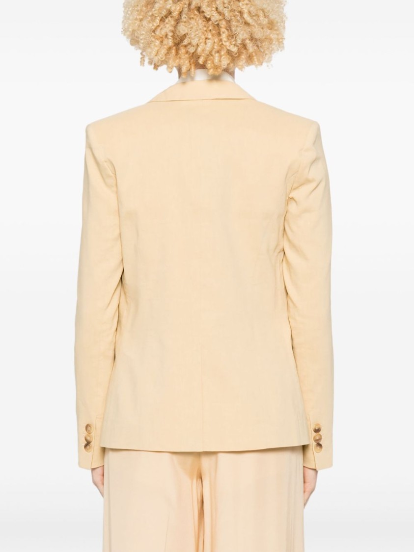Pinko Yellow Tailored Jacket With Notched Lapels