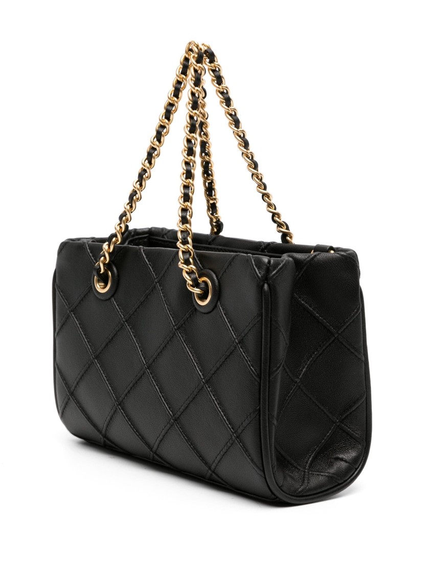 Tory Burch Fleming Soft Mini Chain Tote In Black