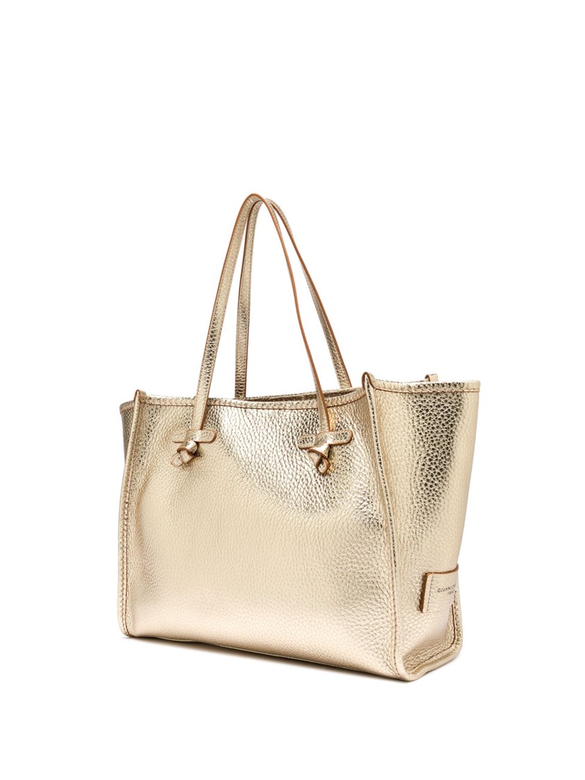 G.chiarini Marcella Marcella Shopping Bag In Bubble Leather Double Light Gold