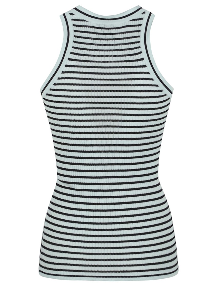 Forte Forte Fine Merinos Tank Top With Ribbed Texture In Blue