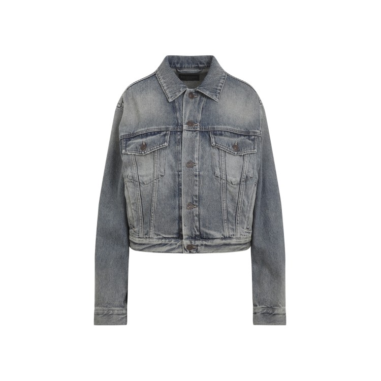 Balenciaga Blue Rust Cotton Small Fit Jacket | THE LIST