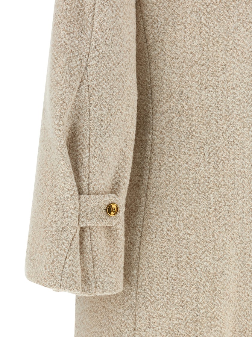 Elisabetta Franchi Double-breasted Coat Coats And Trench Coats White In Neutral