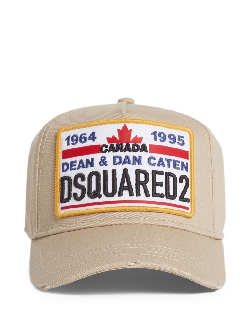Dsquared2 Beige Structured Cap With Logo Patch In Neutral