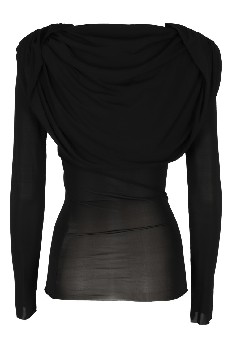 Giuseppe Di Morabito Hooded Sweater With Overlapping Fabric Detail In Black