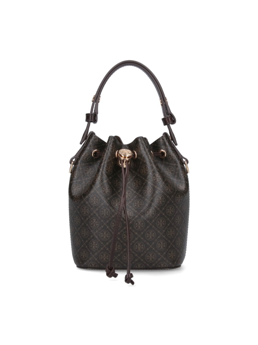 Tory Burch Mini Bucket Bag "T Monogram"  Brown