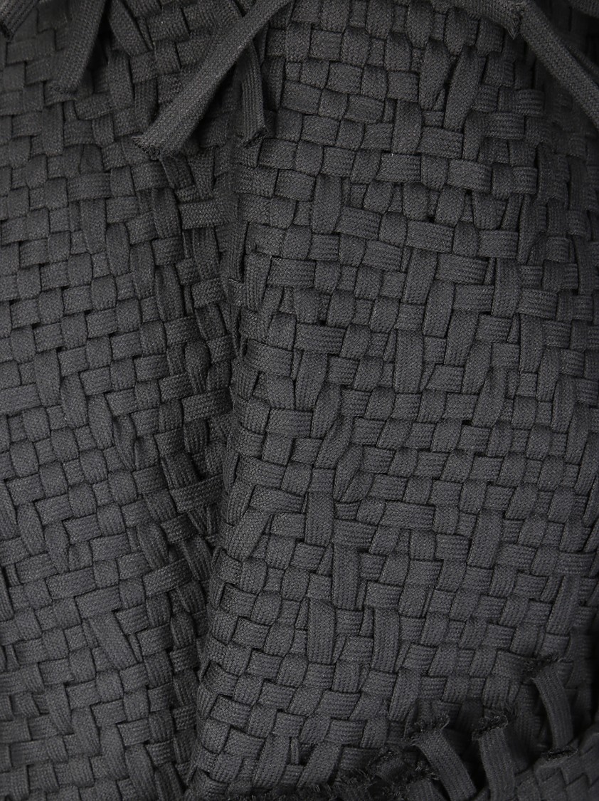 Institution Hand-woven Top With Strings In Black