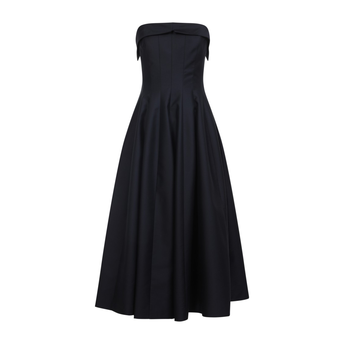 Alberta Ferretti Shoulder-baring Dress With Fitted Bodice And Flared Skirt In Black